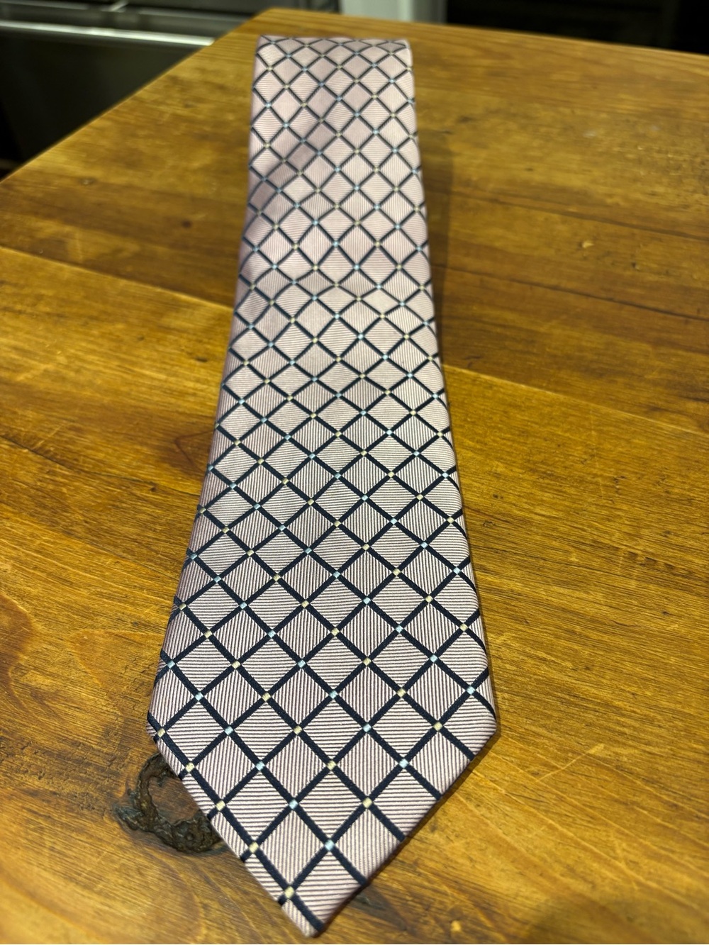 Nautica Silk Pink Geometric Silk Tie - Men's Formal Accessory